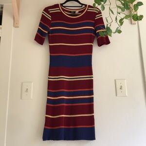 BDG Striped Ribbed Sweater Dress